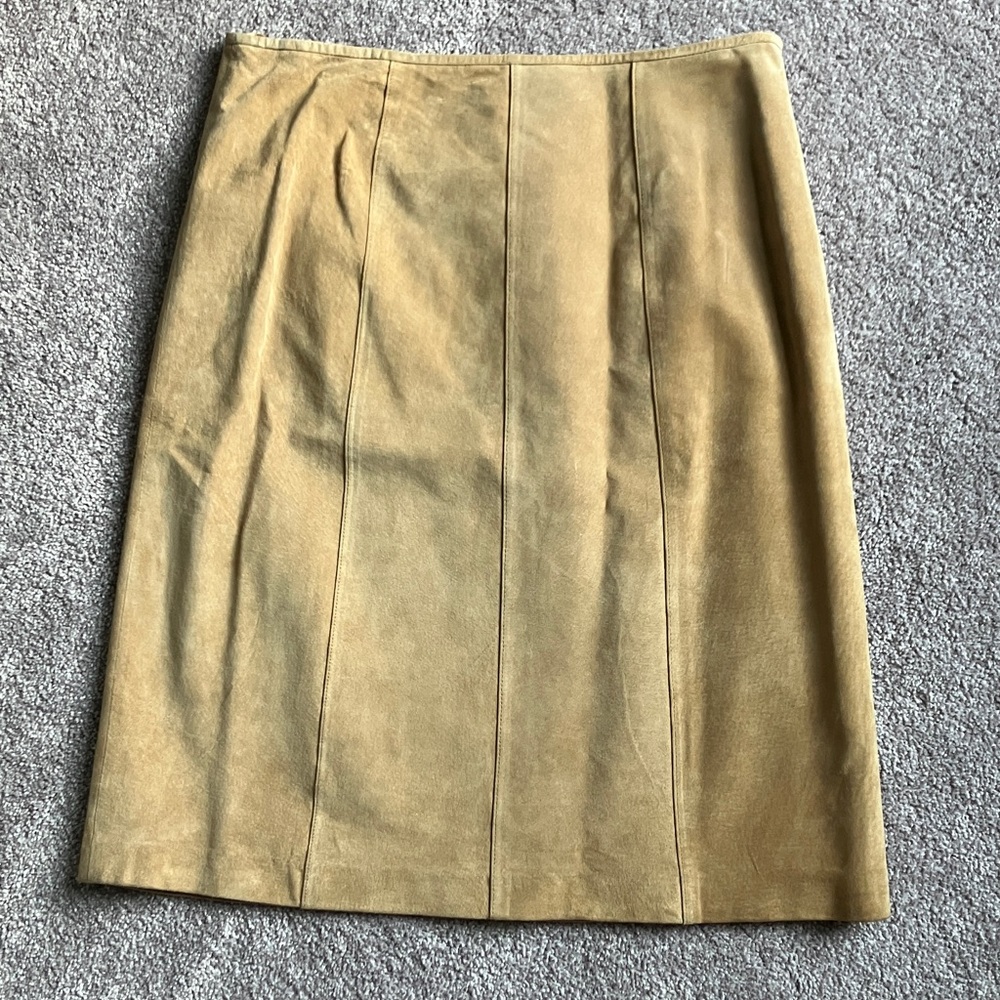 Vintage Ann Taylor Tan Suede Skirt